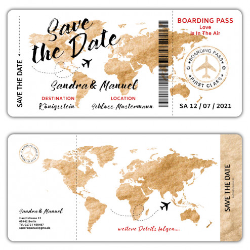 Save the Date Boarding Pass