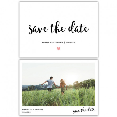 Save the Date Postkarten Kalligraphie