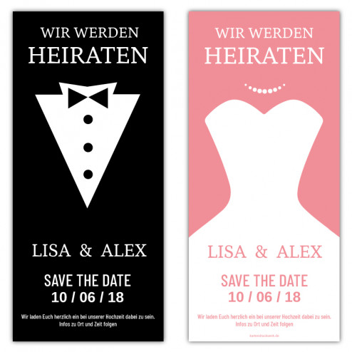 Save the Date Karten Braut und Bräutigam