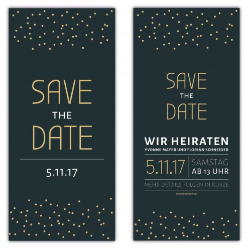 Save the Date Karten Stars mit Punkten