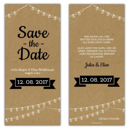 Save the Date Karten Vintage Kraftpapier Optik