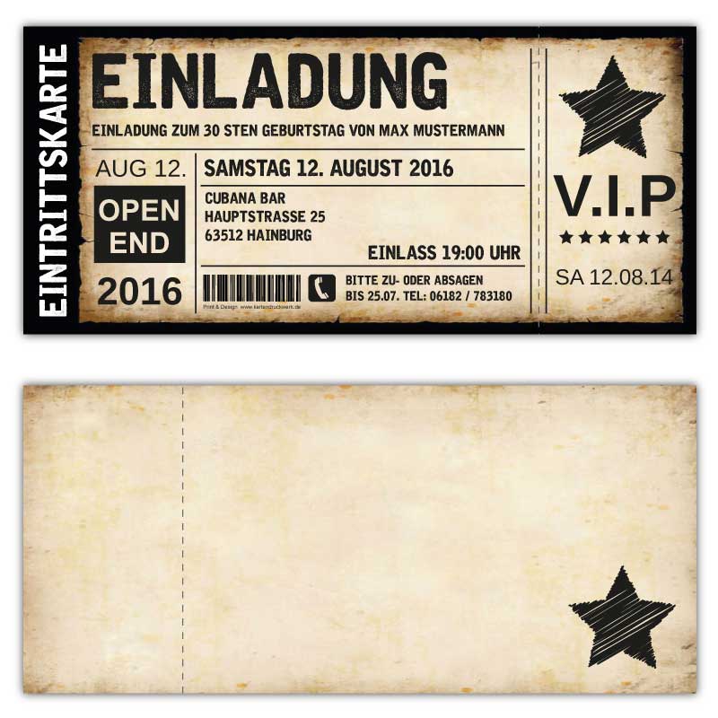 Einladungskarten Vip Im Vintage Design