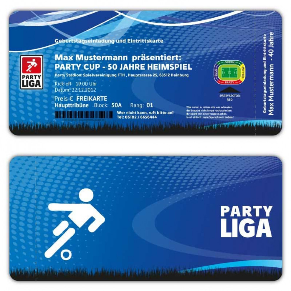Fussball Party Zum Kindergeburtstag Fussballticket Als Einladung
