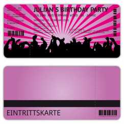 Einladungskarten zum Geburtstag als Eintrittskarte Konzertkarte Ticket  Einladung Retro