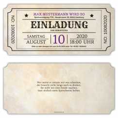 Einladungskarte Vintage American Ticket