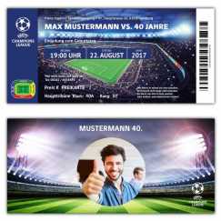 Fussball Einladung Party Champions League mit Foto