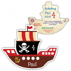 Einladung Piratenparty als Piratenschiff