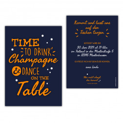 Einladungskarte time to drink champagne