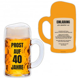 Einladungskarte als Bierglas