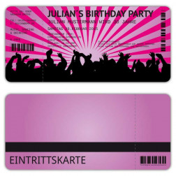 Einladungskarten zum Geburtstag als Eintrittskarte Konzertkarte Ticket  Einladung Retro