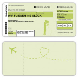 Einladungskarte als Flugticket Boarding Pass 