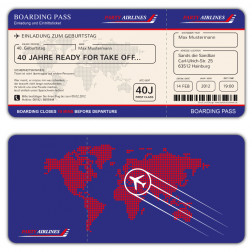 Boarding Pass Einladungskarte