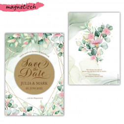 Save the Date Karte mit Magnet rund