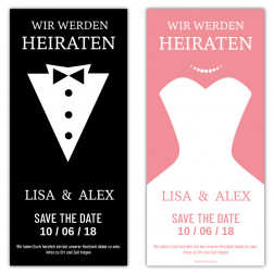 Save the Date Karten Braut und Bräutigam