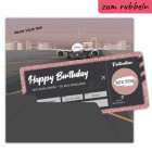 Gutschein Flugticket zum rubbeln rosegold glitter