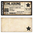 Einladungskarten Einladungskarte Geburtstag als Ticket Eintrittskarte Einladung Karte Vintage VIP mit Stern