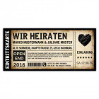 Einladungskarten Hochzeit als Ticket Eintrittskarte Einladung Karte Vintage mit Herz