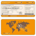 Einladungskarten Flugticket  Geburtstag  Ticket  Einladung  Karte Boarding Pass orange