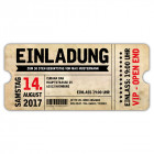 Geburtstagseinladung-Vintage-Ticket-Eintrittskarte-VIP-gestanzt