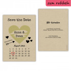 save the date rubbelkarte kraftpapier vintage