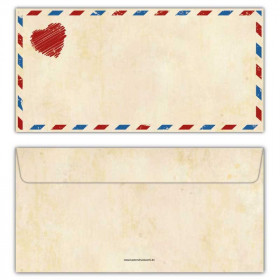 DIN Lang Kuvert Umschlag Kuverts Fußball in Rot Briefumschläge 