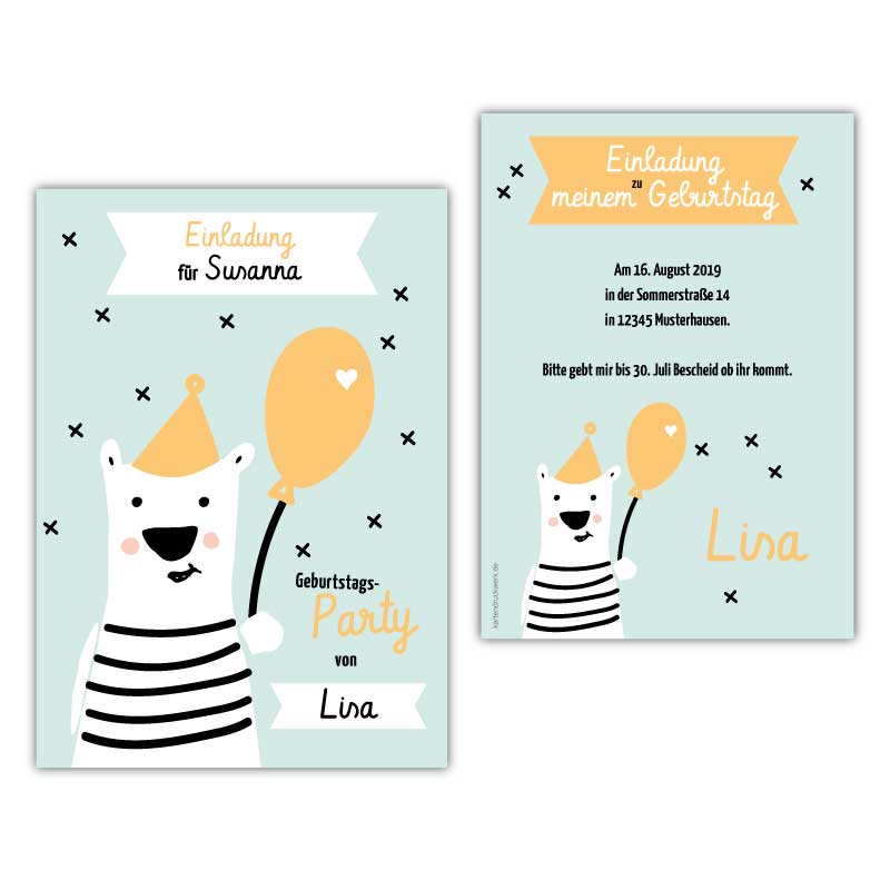 Einladung Kindergeburtstag Bär